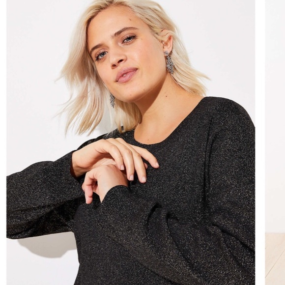 LOFT Plus Shimmering Black Sweater Dress size 20/22 NWT - Picture 8 of 16